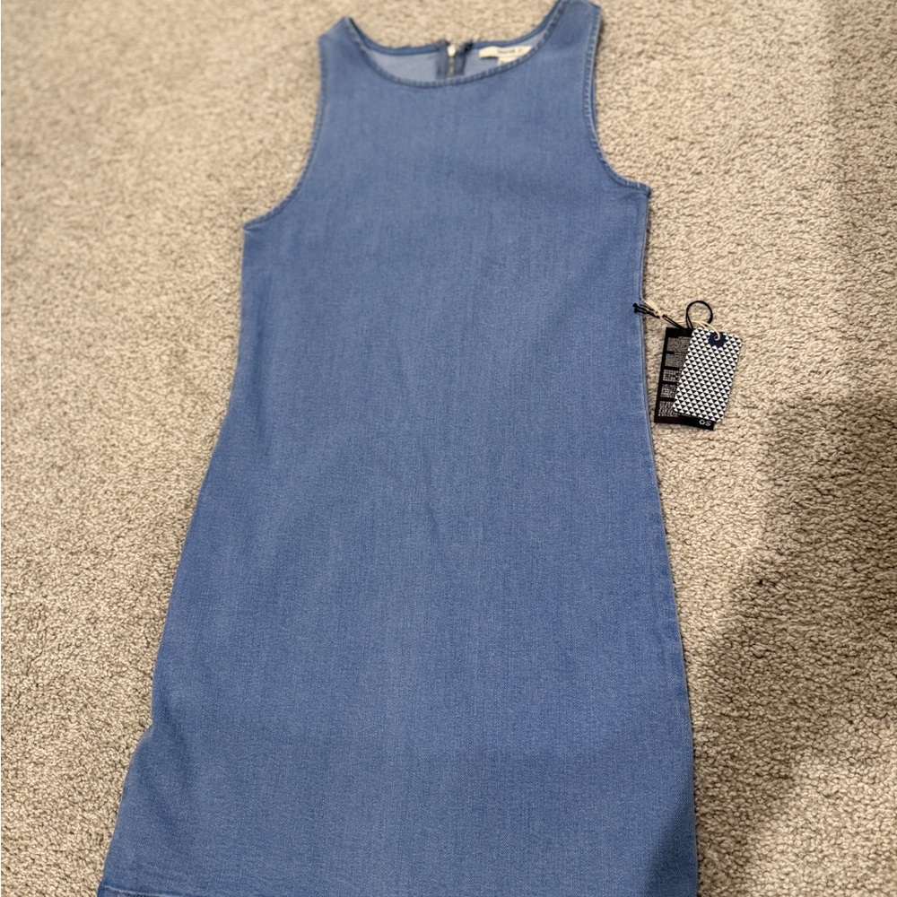 Forever 21 Short Light Denim Blue Zip-Up Dress